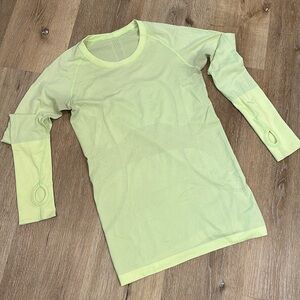 Lululemon neon yellow/green long sleeve shirt